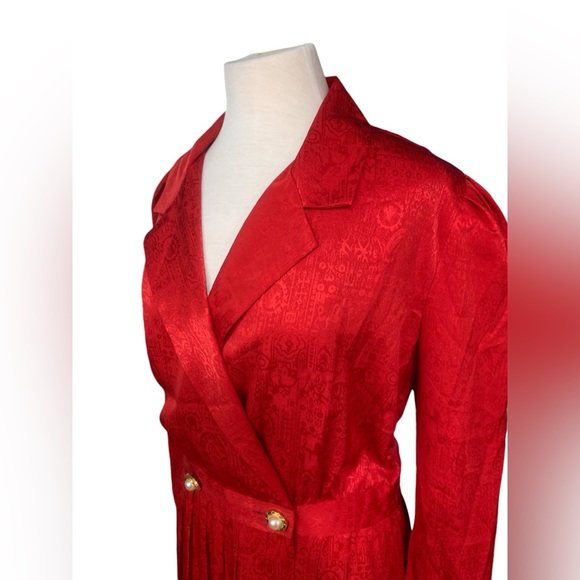 Vintage Maggy Boutique size 14 red pleated dress - Picture 4 of 7